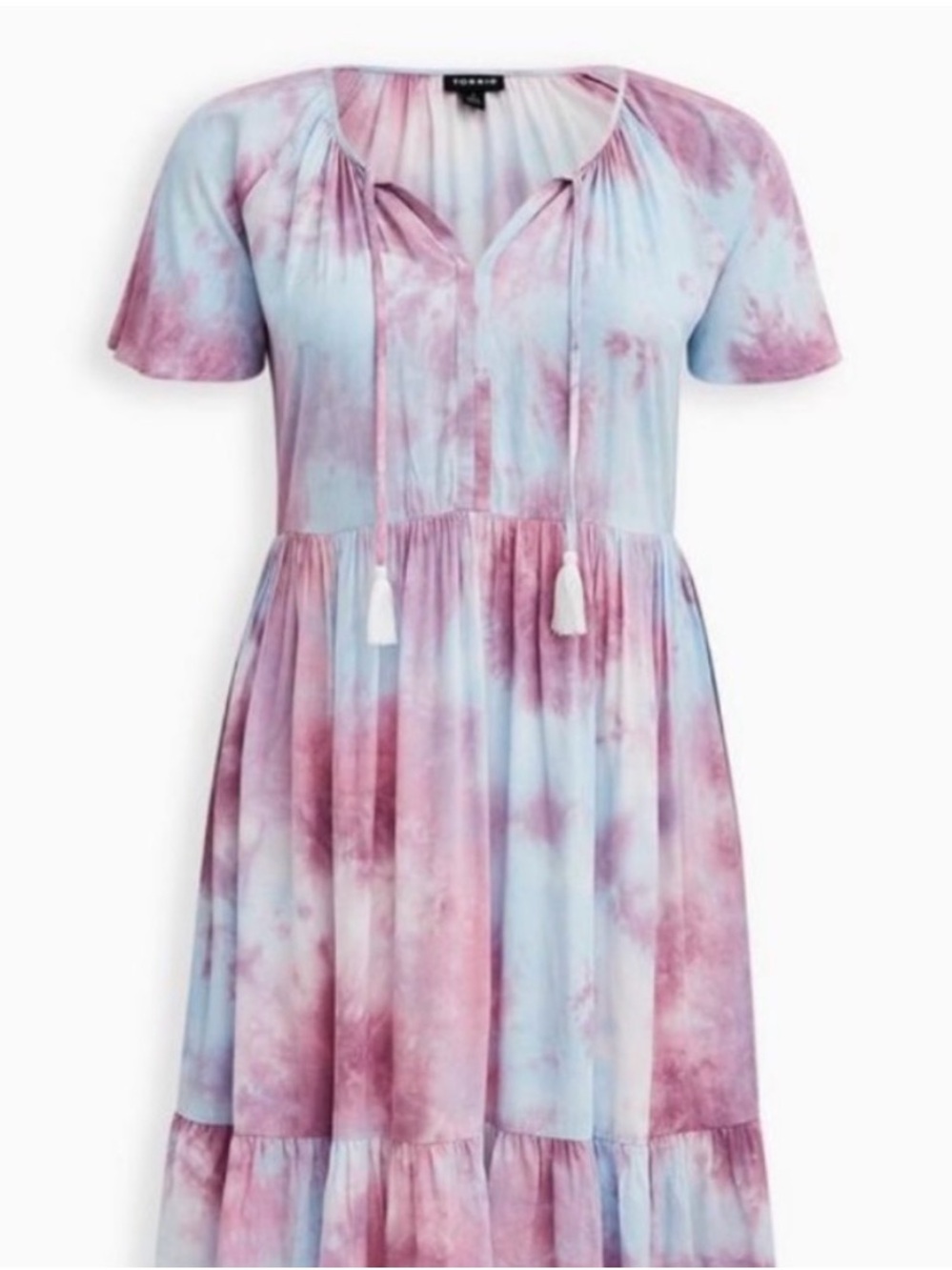 torrid Tie-Dye Midi Dress in Pink and Light Blue